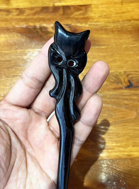龙劲九尾狐猫咪款妲己簪子发钗汉服盘发头饰简约可爱头饰牛角发簪