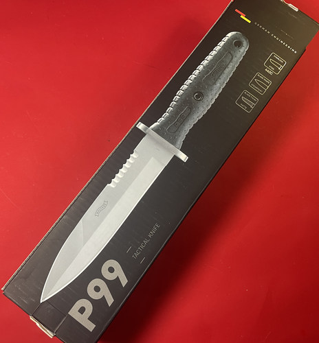 德国进口WALTHER/瓦尔特P99多功能户外直刀440C不锈钢野营生存刀 - 图3
