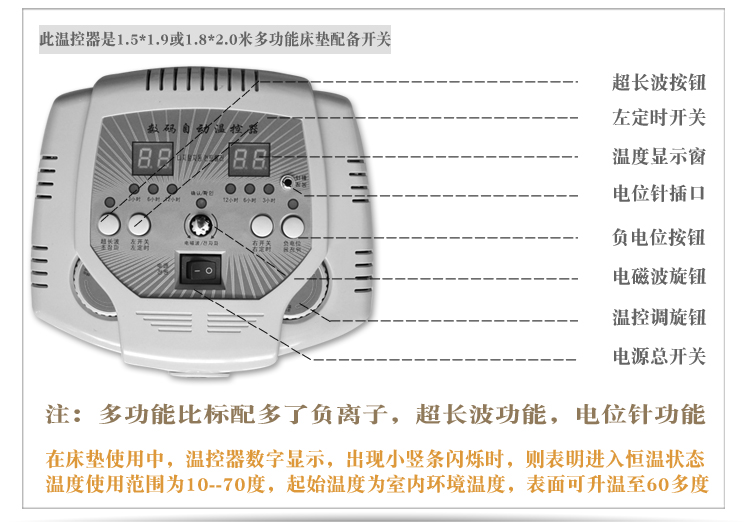 爆品新天然岫岩玉石电加热床垫岫玉双温双控远红外双人电暖褥子品