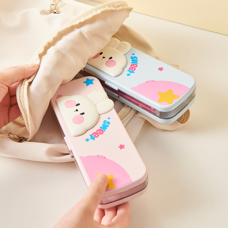 文具盒女孩款学生双层大容量藏东西铅笔盒高颜值可爱男孩便携笔袋 - 图2