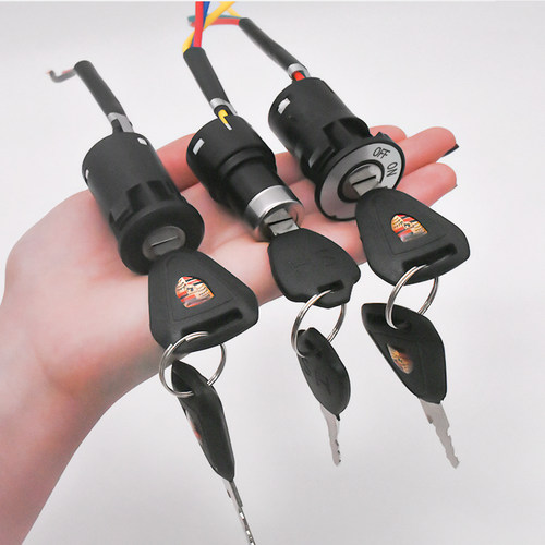 电动三轮车配件电门锁电源锁电瓶车大头锁中头锁小头锁AB钥匙开关 - 图2