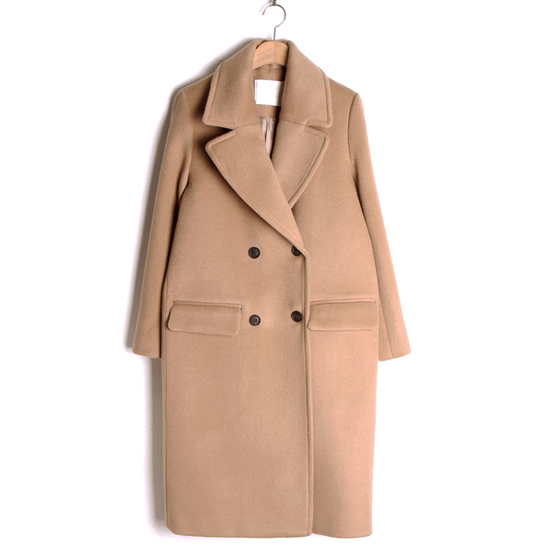 韩版2018秋冬新款毛呢大衣女中长款保暖过膝