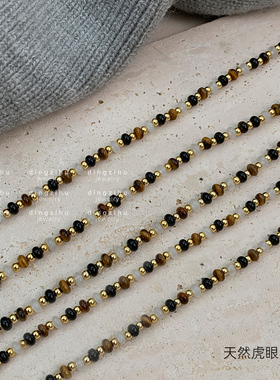 天然虎眼石手链项链套装手串