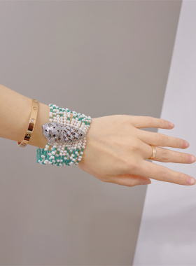 项链女多层首饰高端珍珠玛瑙名媛