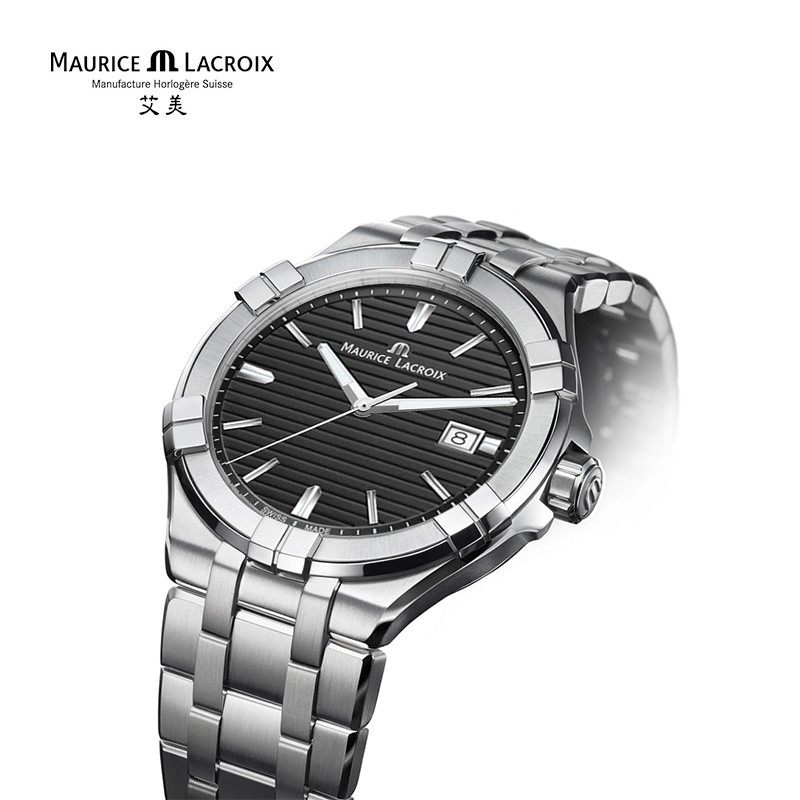 瑞士艾美手表男AIKON系列大表盘钢带石英男表AI1008-SS002-331-1