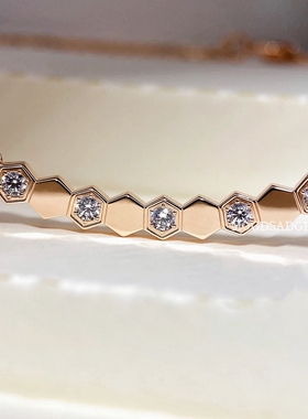 纯银蜂巢微笑女生高级感锁骨链