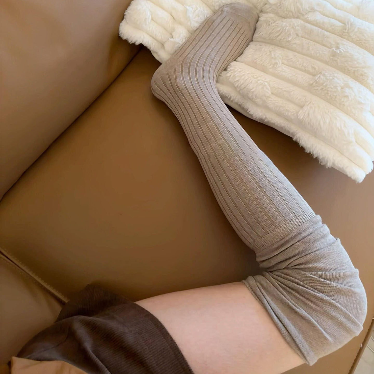 白色高筒袜纯棉过膝女秋冬堆堆袜韩国东大门JK袜日系配靴子长袜子,淘宝优惠券,粉丝福利购,淘宝优惠卷