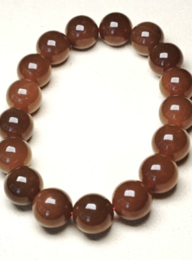 天然新疆且末糖色老糖料和田玉手链男女玉石佛珠手串老型珠桶珠子