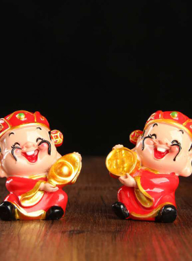 五福财神爷摆件树脂客厅