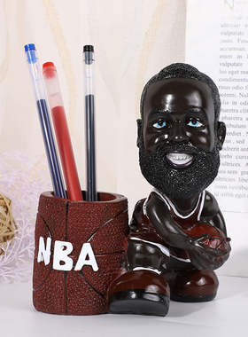 NBA摆件篮球明星笔筒詹姆斯库里