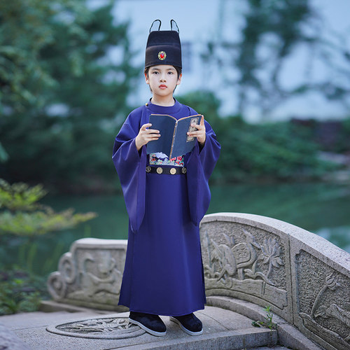 儿童演出服男童古装大臣官服明朝唐代丞相宰相文官袍新款明制汉服 - 图3