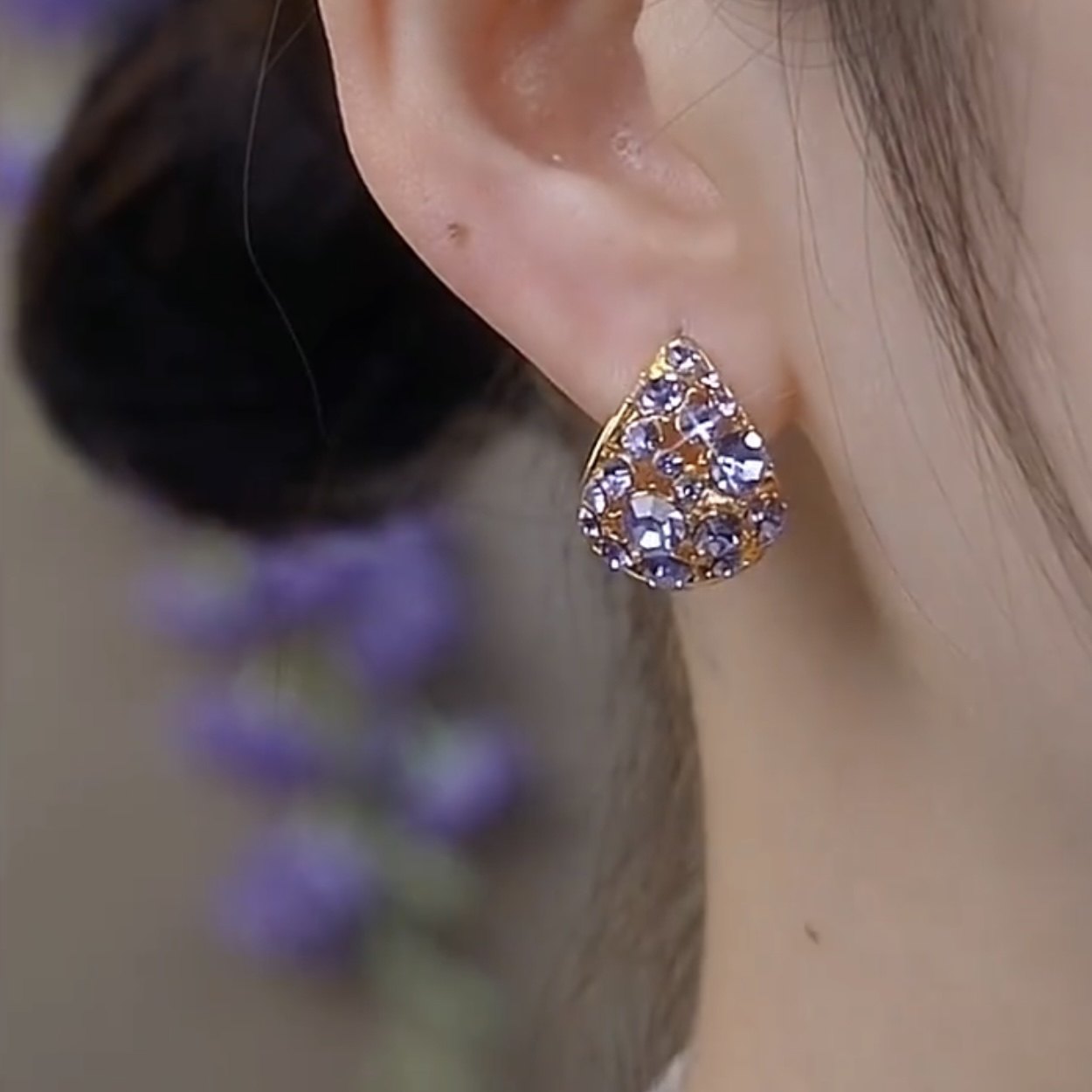 2024年新款铜合金耳饰紫色提篮微镶高档耳环气质高贵时尚百搭耳扣,淘宝优惠券,粉丝福利购,淘宝优惠卷