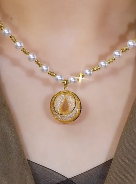 设计感环环相扣水晶锁骨链