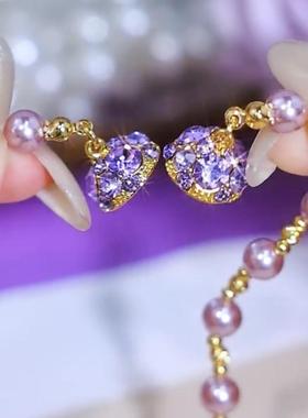 磁吸紫水晶有求必应吊坠项链女轻奢高级感锁骨链2024新款爆款