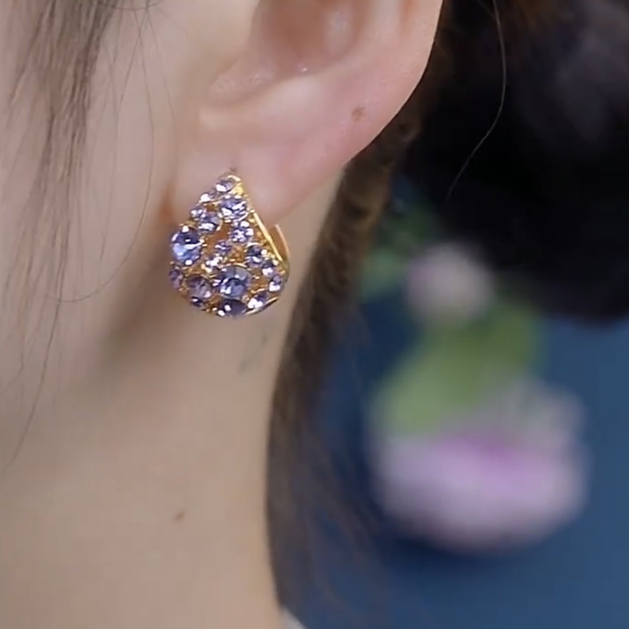 2024年新款铜合金耳饰紫色提篮微镶高档耳环气质高贵时尚百搭耳扣,淘宝优惠券,粉丝福利购,淘宝优惠卷