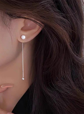 精致百搭拧扣珍珠耳线女