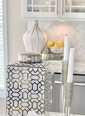 现代创意轻奢酒店卫生间天然大理石甜品果盘工艺蛋糕餐盘摆件装饰