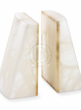 轻奢天然大理石餐桌厅铜条描金漆防滑咖啡厅杯垫书档夹立收纳托盘