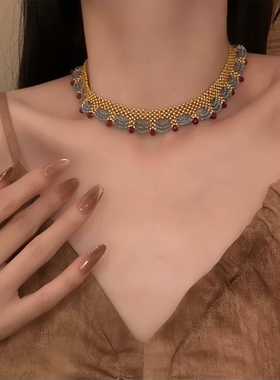 山沐手作「唐宋美学」新中式复古串珠choker颈链高级感国风项链女