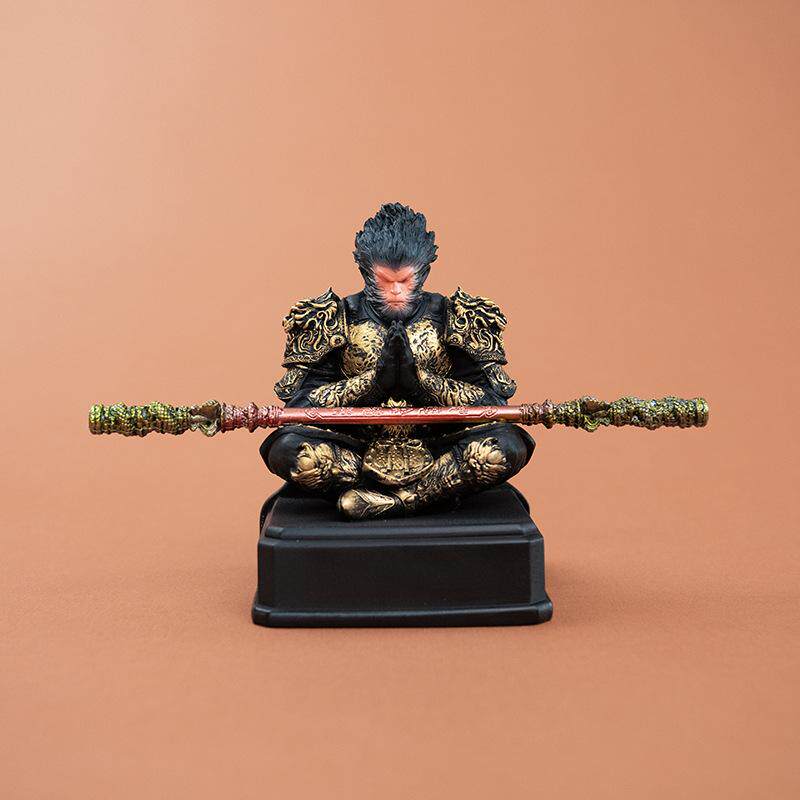 黑神话悟空手办汽车摆件天命人盘坐休息齐天大圣金箍棒装饰品爆款