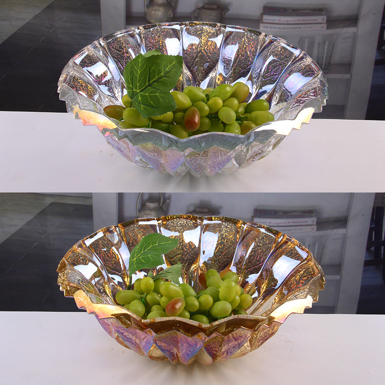 欧式奢华水晶玻璃果盘时尚水果盘大号嘉美水果盘果斗 客厅水果盘,淘宝优惠券,粉丝福利购,淘宝优惠卷