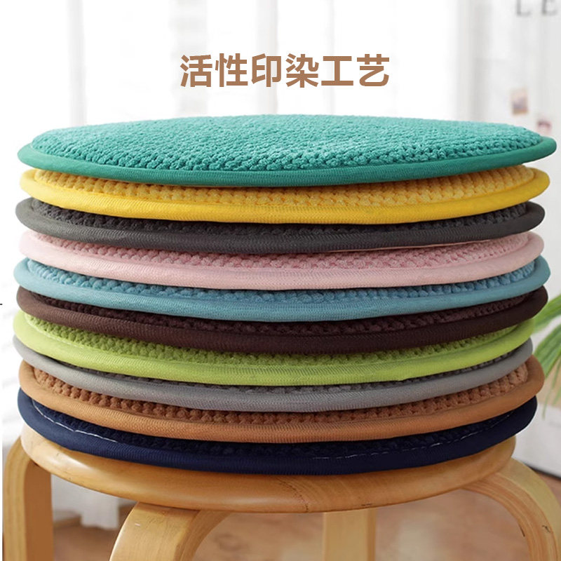 灯芯绒纯色防滑垫圆形椅子垫客厅学生垫圆凳幼儿园坐垫纯色餐椅垫
