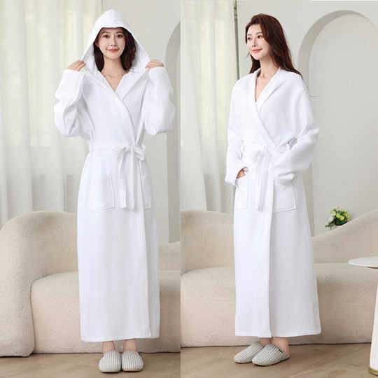 秋冬四季加长加肥连帽浴袍棉吸水浴衣酒店情侣睡袍吸水速干女大码