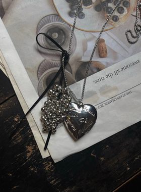 XSquare心形长项链葡萄串皮绳开合相框ins冷淡风时尚百搭小众高级