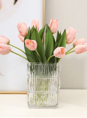 兰桂坊高端手感保湿仿真拉菲郁金香摄影摆件北欧家居客厅装饰