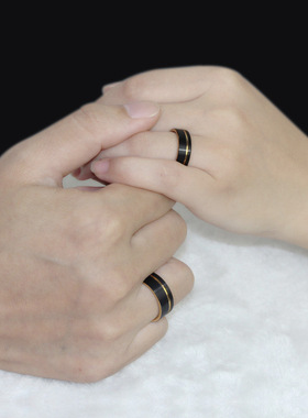 欧美轻奢情侣刻字定制戒指