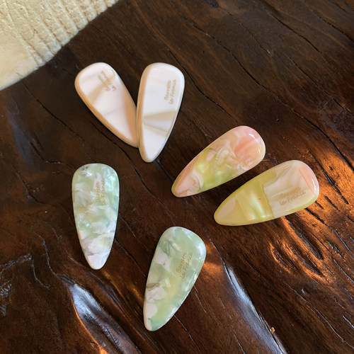 清新樱花粉 水滴小夹子头饰绝美侧边发夹高级感边夹碎发鸭嘴夹 - 图3