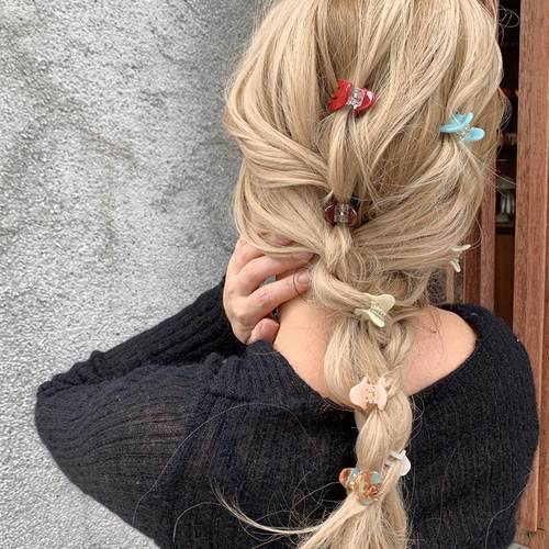 mini发夹france小号公主头抓夹醋酸前额碎发八字刘海夹头顶小揪揪 - 图1