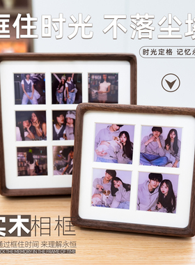 定制全家福闺蜜情侣婚纱照旅行黑胡桃实木相框摆台洗照片礼物纪念