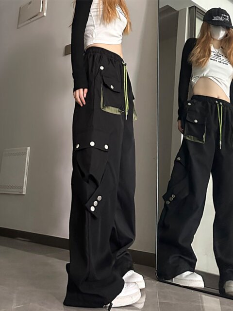 Cargo Pants Elastic Waist Pocket Trousers Cargo Pants