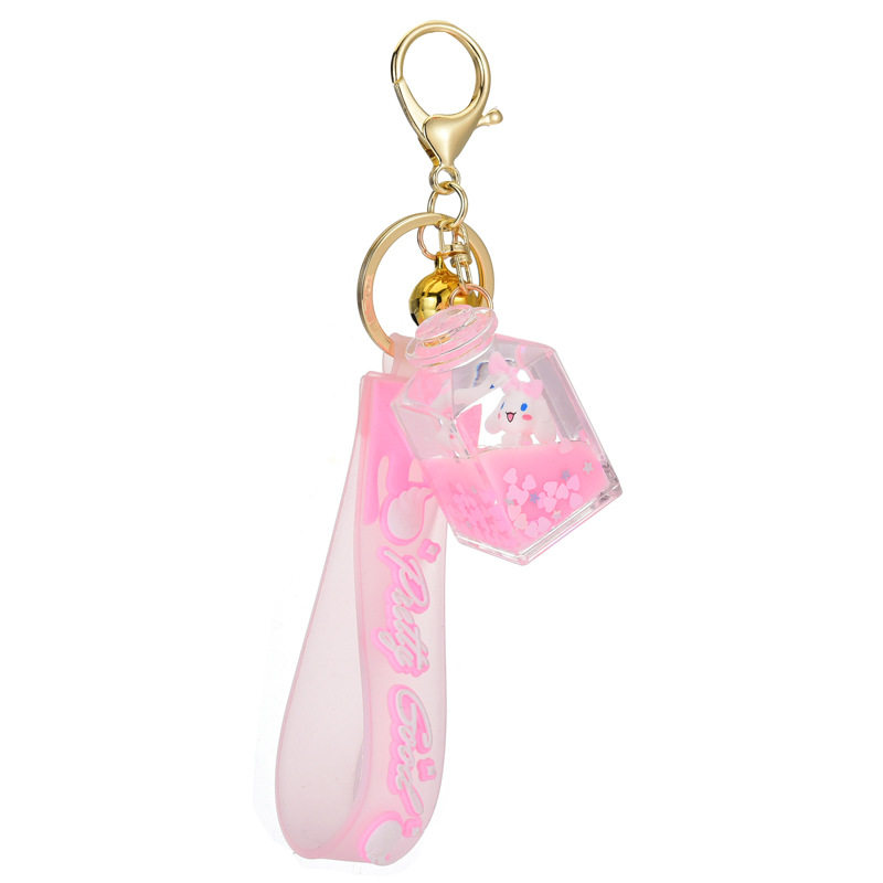 亚克力香水瓶玉桂狗漂浮布丁狗钥匙链挂件流沙入油液体创意钥匙扣,淘宝优惠券,粉丝福利购,淘宝优惠卷