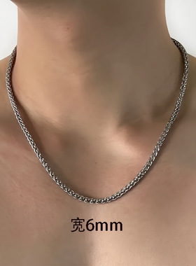 跨境爆款不锈钢龙骨链花篮链男士项链肖邦链diy饰品配件吊坠配链