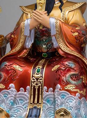 玉帝王母神像铜彩绘保平安