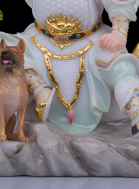 二郎显圣真君杨戬神像汉白玉