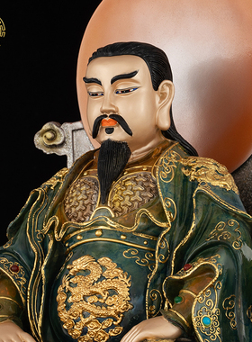玄武大帝神像高温热着色工艺摆件