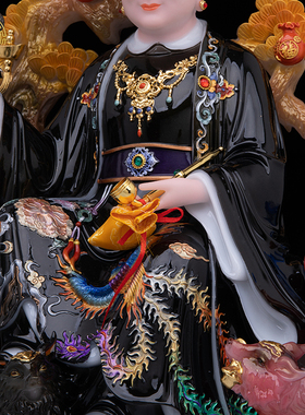 黑老太神像汉白玉供奉摆件