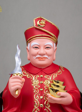 拿督公马来树脂神像供奉摆件