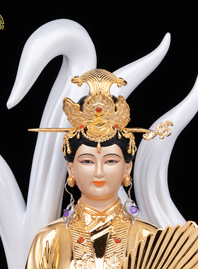 纯铜九尾娘娘摆件家用供奉