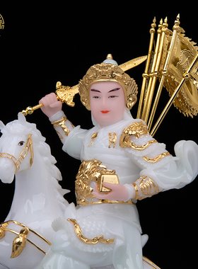 报马神像左右对马灵童供奉摆件