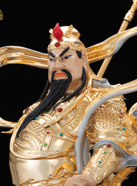 五路财神纯铜贴金店铺开业佛堂