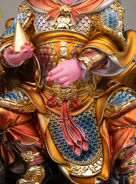 华光大帝杨戬神像树脂金缕彩摆件