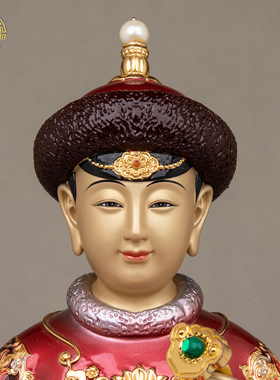 胡三太爷太奶神像铜彩摆件