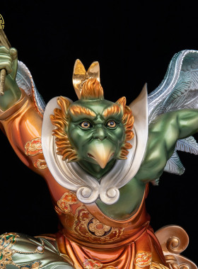 纯铜彩绘雷震子供奉佛像