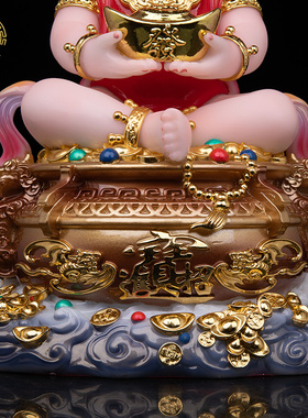 家用供奉护法进宝童子彩绘汉白玉