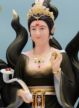 九尾狐青丘白狐娘娘汉白玉保平安