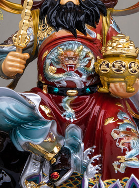 赵公明武财神骑虎铜像招财摆件